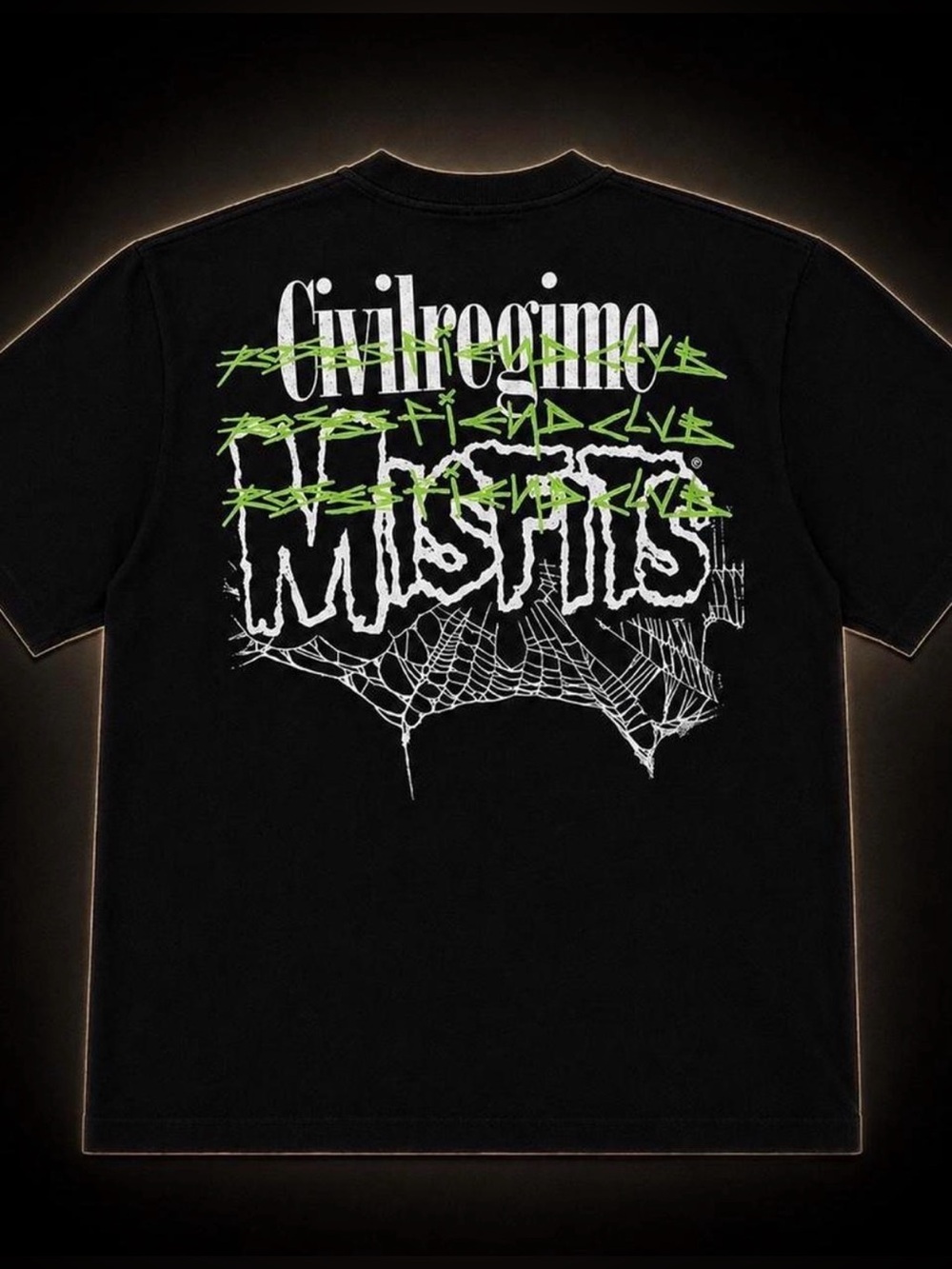 Civil Regime x Misfits Black Graphic T-Shirt with Neon Green Logo - Size L - NWT